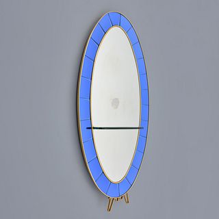Large Cristal Art Floor Mirror / Shelf, 86"H