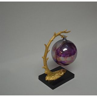 Glass Eye Studio Classic Purple Haze Ornament With Gold Stand