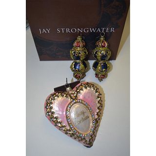 Jay Strongwater Vintage Decorative Ornaments, 3 Pcs