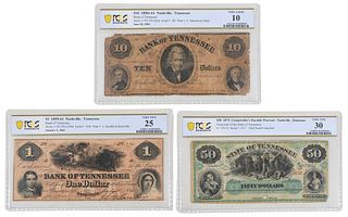 Three Tennessee Payable Currency Notes