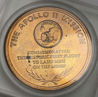 The Apollo 11 Mission "Man's First Landing On The Moon" Brass Medal