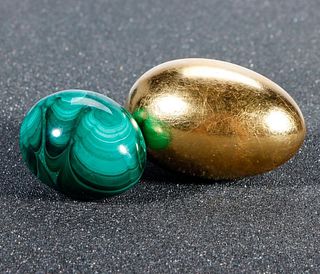 Two decorative eggs