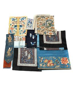 Group of Chinese Silk Embroidered Sleeve/Cuff Panels.