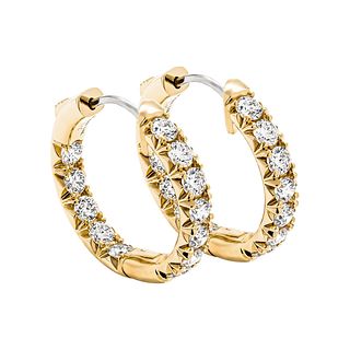 Diamond Hoop Earrings in 14K Yellow Gold