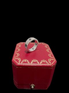 Cartier love ring, Diamond-paved, Ceramic in 18k white gold Size: 6.75
