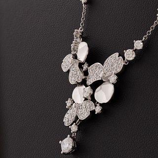 Tiffany & Co. Platinum Diamond Paper Flowers Necklace