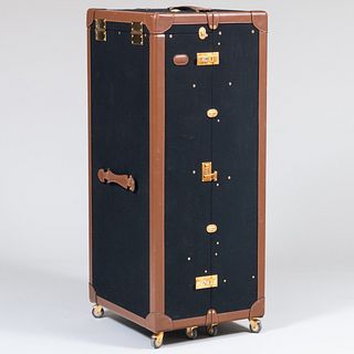 T. Anthony Canvas and Leather Steamer Trunk