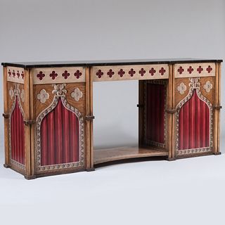 English Neo-Gothic Style Painted Sideboard, Graham Carr
