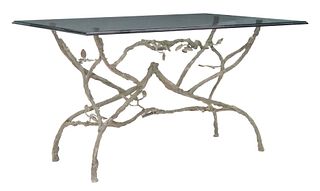 CONTEMPORARY TWIG FORM GLASS-TOP CONSOLE TABLE