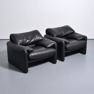 Pair of Vico Magistretti MARALUNGA Lounge Chairs