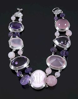 LONI ANDERSON GEMSTONE CAMEO NECKLACE, BY STEPHEN DWECK