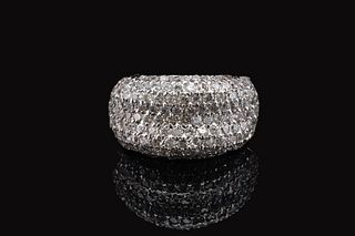 White Gold bold and shimmering wide band ring.