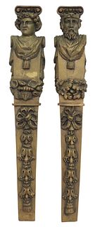 (2) NEOCLASSICAL STYLE GILT PAINTED WALL BRACKETS