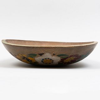 Painted Wood Bowl, Attributed to Lucia Mathews 