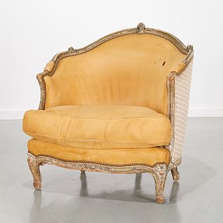 Nice Louis XVI style leather upholstered marquise