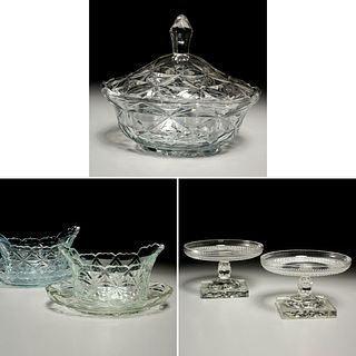 Group Anglo-Irish cut glass tableware