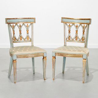 Pair North Italian Neoclassical side chairs