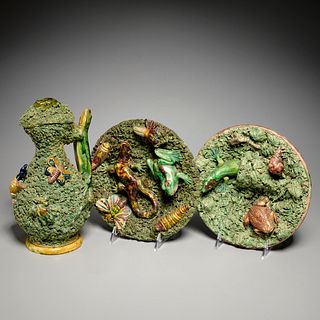 Group Portuguese Palissy Ware, incl. Mafra