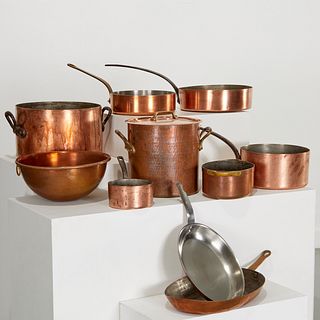 Antique copper cookware collection, incl. Lamalle