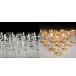 Collection Venetian cocktail stems and tumblers