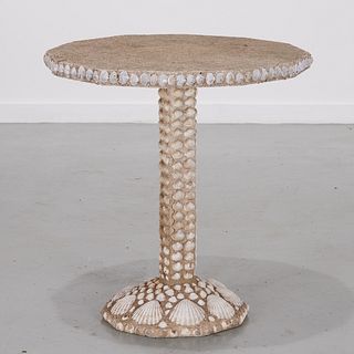 Cast stone and seashell 'Grotto' cafe table
