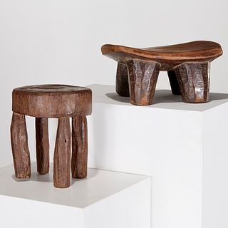 Senufo Peoples, (2) wood stools
