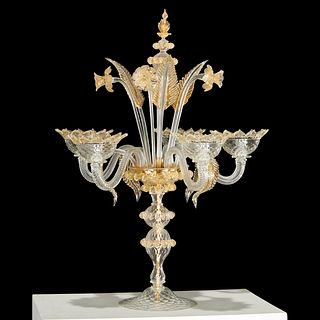 Large Venetian glass candelabrum
