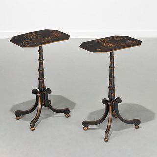 Pair Regency style Japanned occasional tables