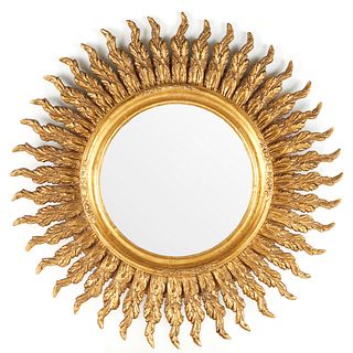 Italian giltwood sunburst mirror
