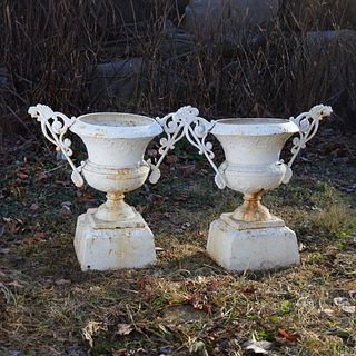 Kramer Bros, cast iron garden urns
