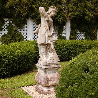 Italian stone allegorical garden statue