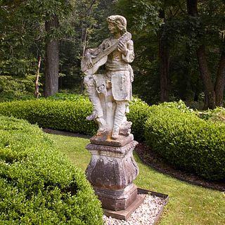 Italian stone allegorical garden statue
