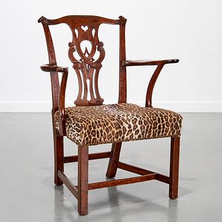 American Chippendale walnut armchair