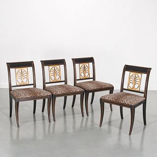Set (4) Regency style ebonized side chairs