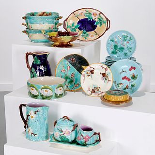 Majolica tableware collection, incl. Holdcroft