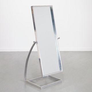 Modernist designer aluminum cheval mirror
