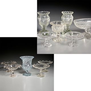 Group antique Anglo-Irish cut glass tableware