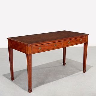 Edwardian leather top mahogany writing table