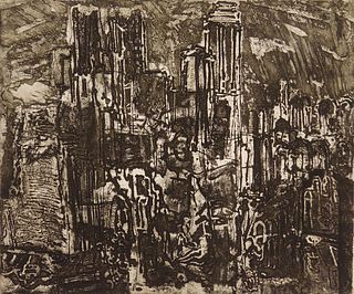 Rudy Pozzatti (1925-2021) etching