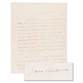 James Madison Autograph Letter Signed as President, Reflecting on the End of His Term and Mentioning Commodore Stephen Decatur
