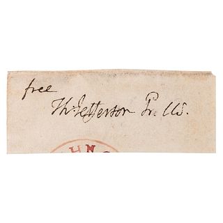 Thomas Jefferson Signed Free Frank as President