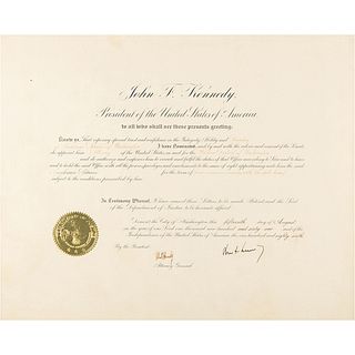 John and Robert Kennedy Document Signed, Appointing a United States Attorney