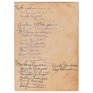 Harry S. Truman Multi-Signed Air Force One Guest Book, with Truman, Hoover, Arnold, and Others