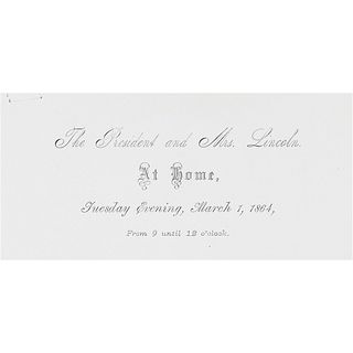 Abraham Lincoln: White House Invitation for Congressional Party on March 1, 1864, the day he filed for Grant&#39;s promotion