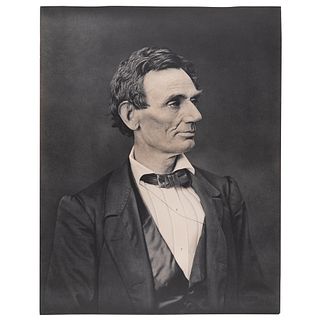 Abraham Lincoln Massive Hesler-Ayres Portrait Printed From an Original Negative