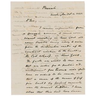 John Tyler Autograph Letter Signed as President to Secretary of the Navy