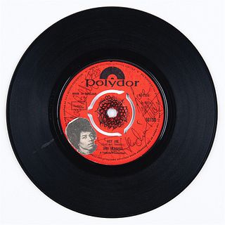 Jimi Hendrix Experience Rare Signed 45 RPM Single - &#39;Hey Joe&#39;