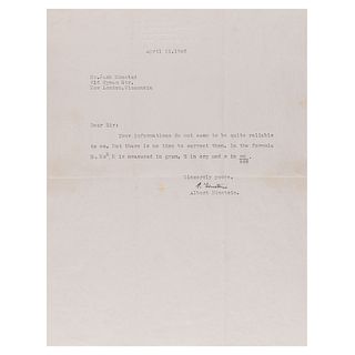 Albert Einstein Rare Typed Letter Signed Writing His Famous E=Mc2 Equation