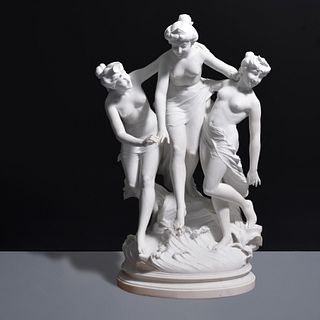 Large Ferdinando Andreini Marble Sculpture, 47"H