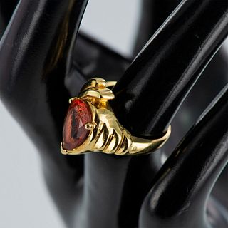 Elegant 14K Gold, Diamond, and Imperial Topaz Ring